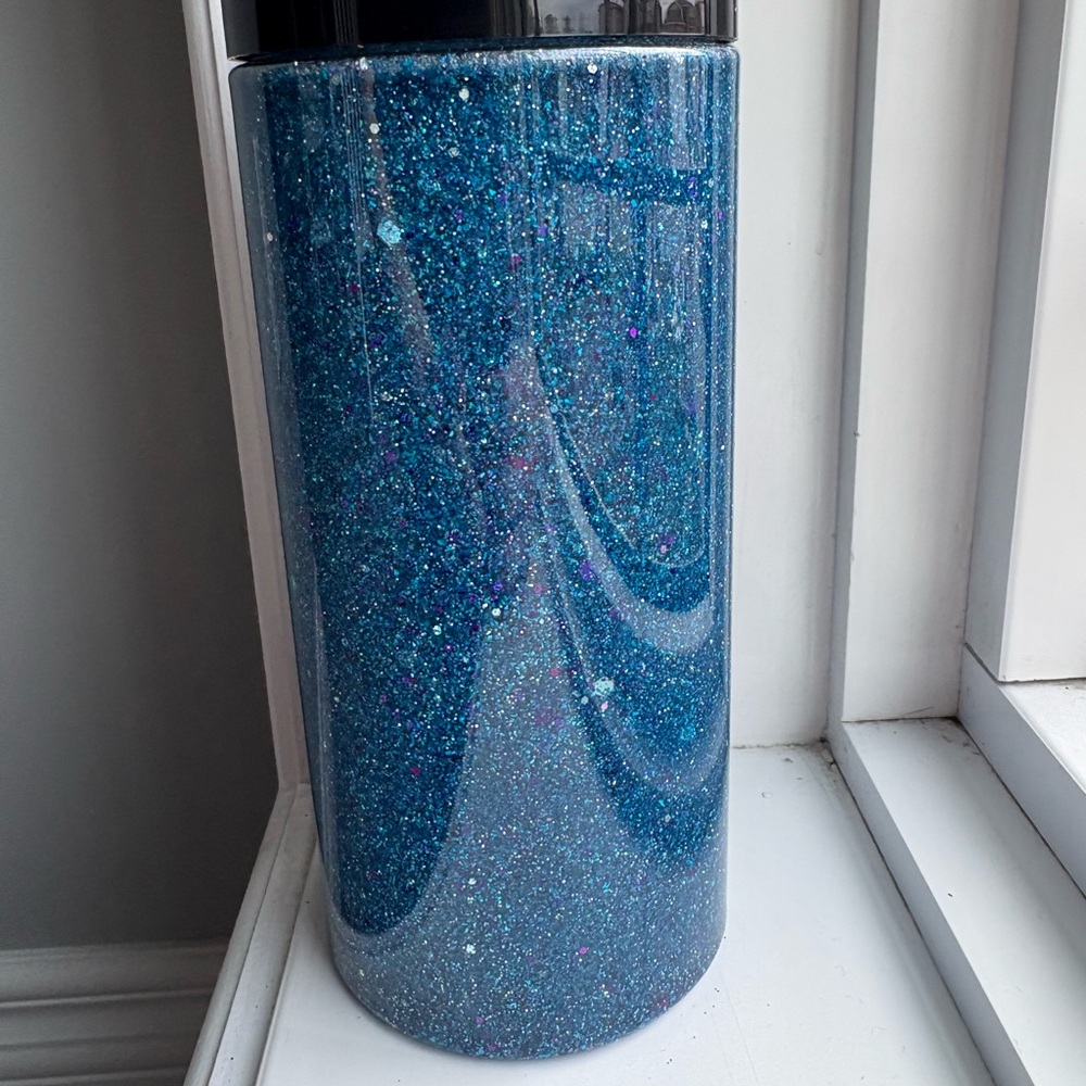 Sparkling Blue Glitter mindfulness Tumbler/Jar